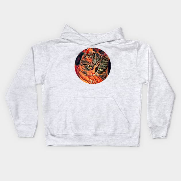 Amusing floppy cat Kids Hoodie by GoranDesign